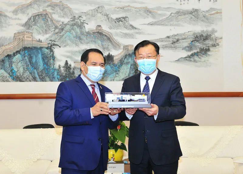 Exchanging gifts.